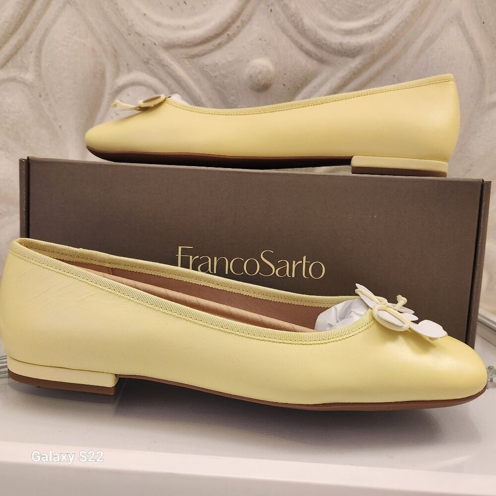 Franco Sarto Leather "Abigail" Yellow Ballet flats. NIB. Size Various
